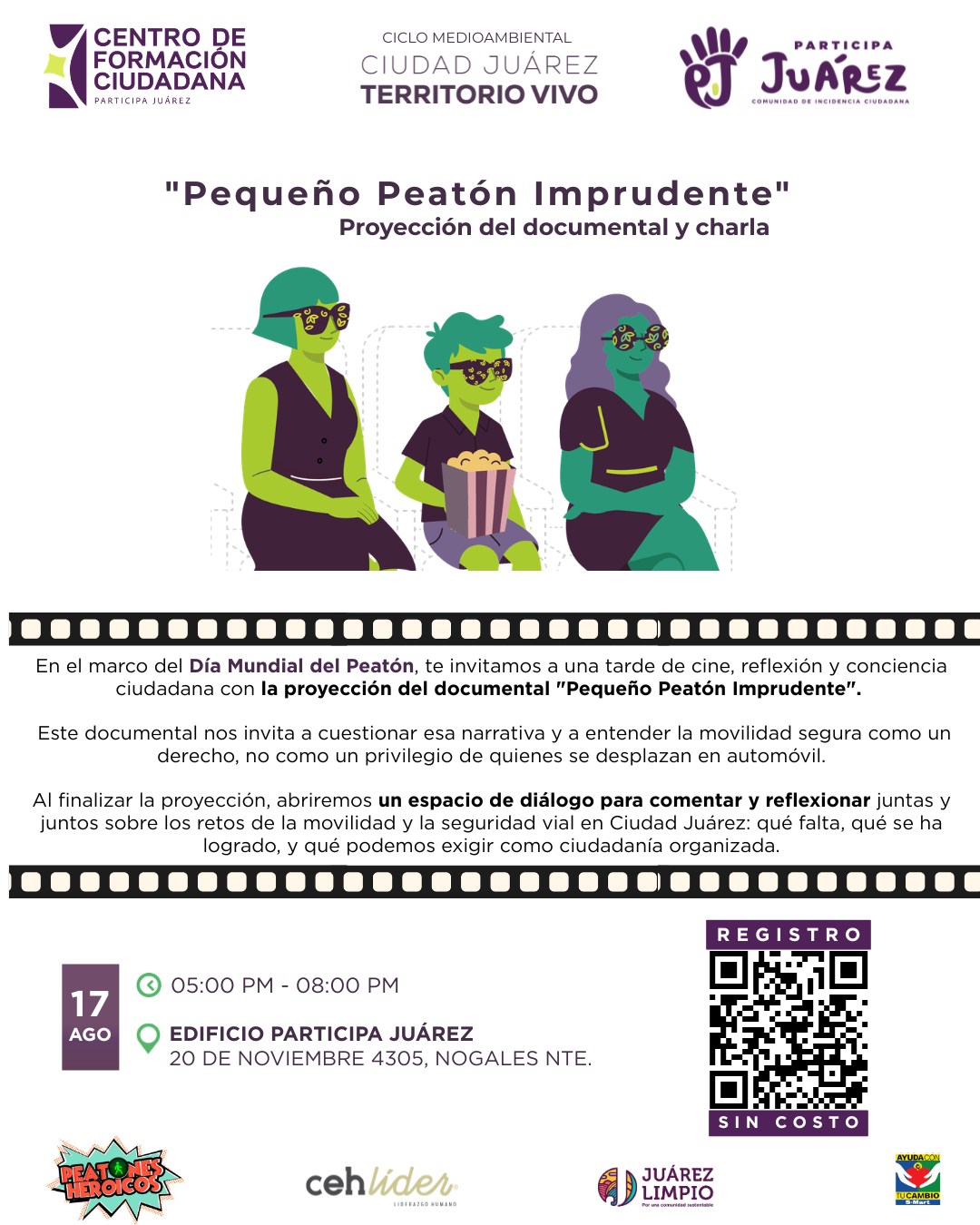 Flyer: Proyección y charla "Pequeño Peatón Imprudente"
